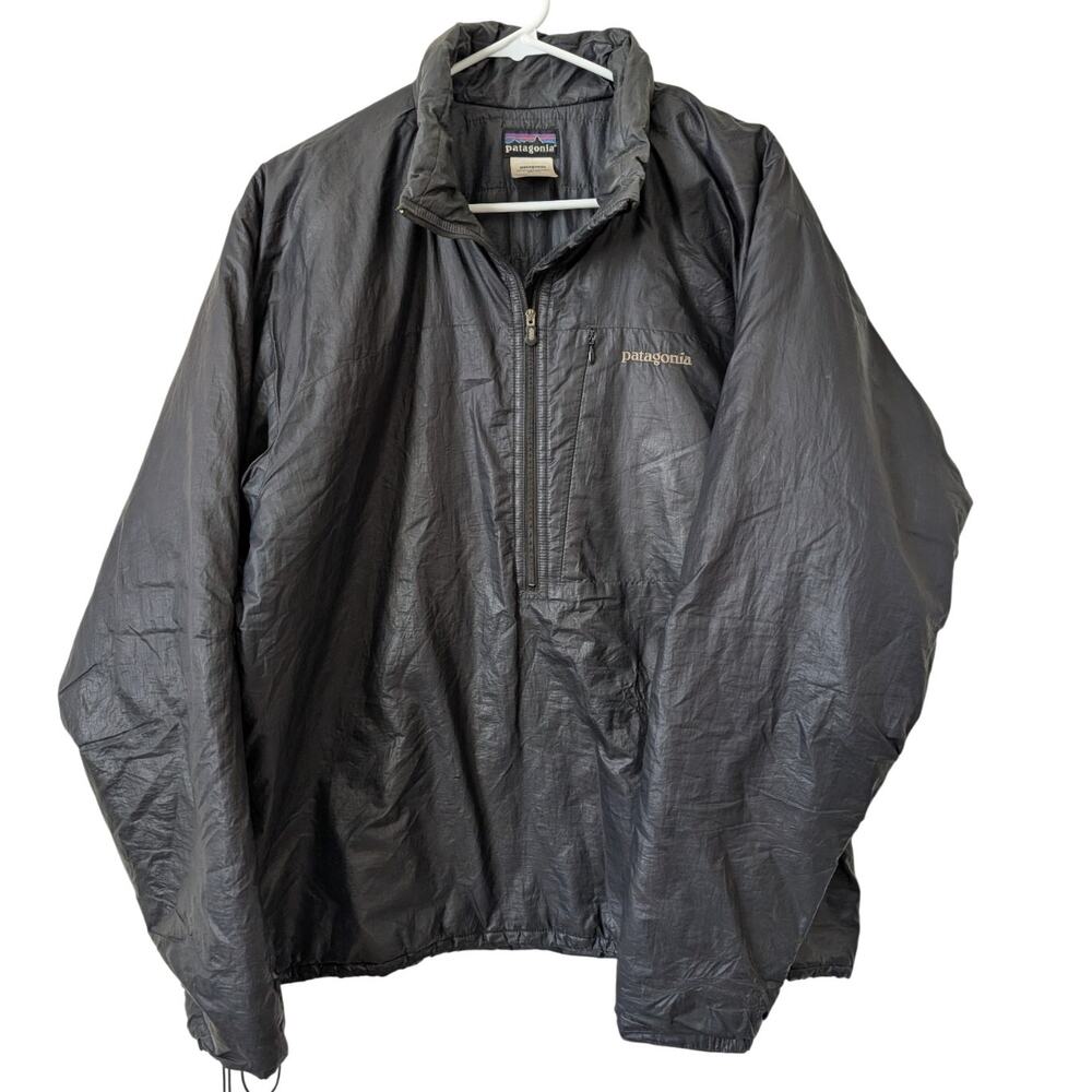 Patagonia Mens Medium Micro Puff Black Quarter Zip Pullover Jacket RARE
